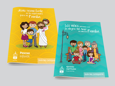 Guides for Catechists brochure cover design kids illustration print design vector illustration