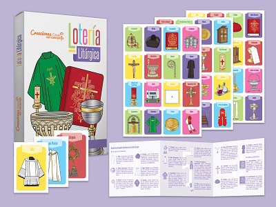 Liturgical Card Game game design illustration package design vector