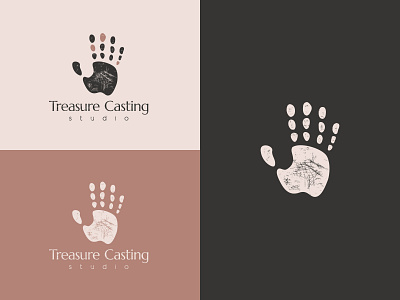 Treasure Casting studio adobe illustrator branding gift graphic design hand handcasting handmade logo solid solid color texture
