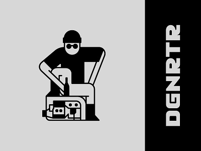 Degenerátor black branding character character design chill cool drugs festival generator graphic design illustrator logo music techno underground vector