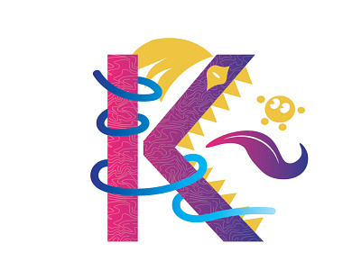 K Typography abode illustrator art design flat graphic design icon illustration lettering minimal typography
