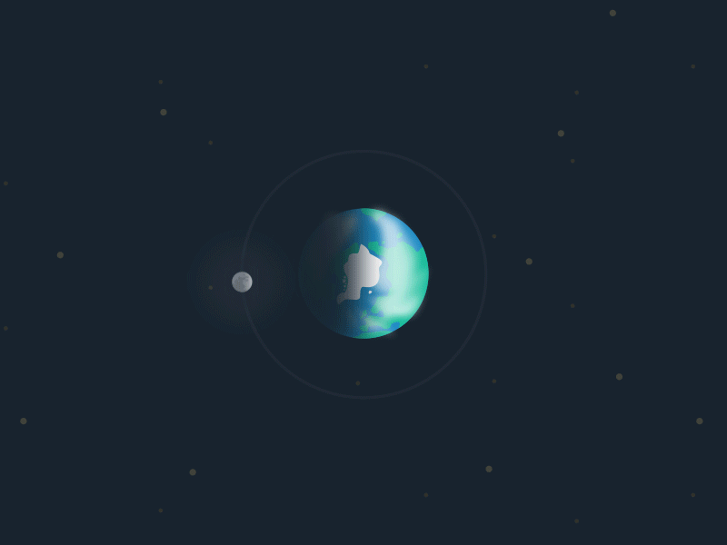 Earth 2d animation cloud earth flat gif moon motion north pole space stars starwars