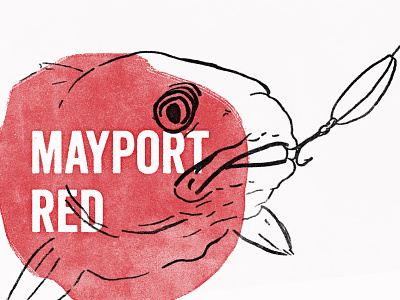 Mayport Red beer branding fishing illustration lure red ale redbass redfish salt water stamp