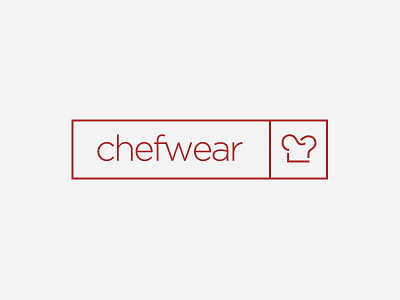 Chefwear chef food hat logo logomark merch mono red simple wordmark