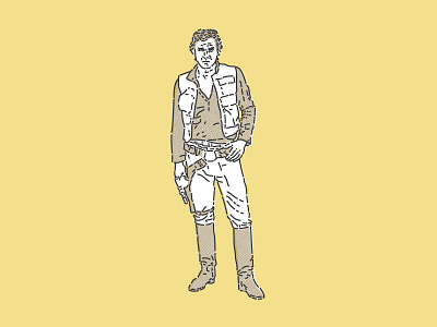 National Han Solo-day halftone illustration offset smuggler solo star wars yellow