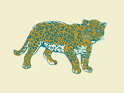 Football is back cat gold illustration jaguars teal