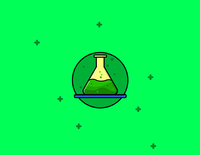 Chemical chemical design flat green illustration logo minimal vector