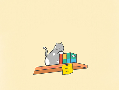 Cat with random act cat digital painting draw drawing illustration