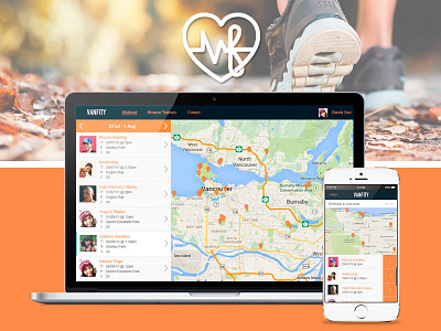 Vanfity app design fitness logo responsive design web design
