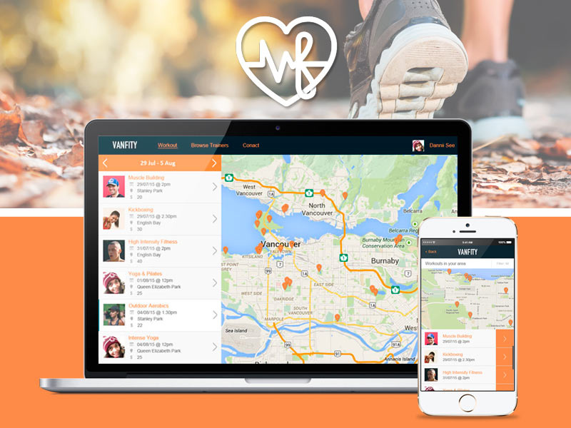 Vanfity responsive design web design fitness logo app design