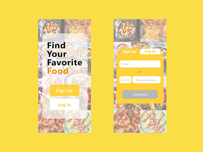 Daily UI #1 Sign UP app daily ui food uidesign