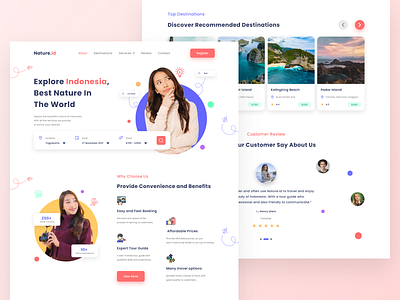 Travel Landing Page app concept design ui web. travel