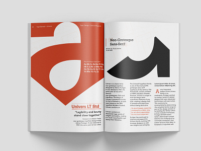 Type Spread (Univers) branding design magazine typography