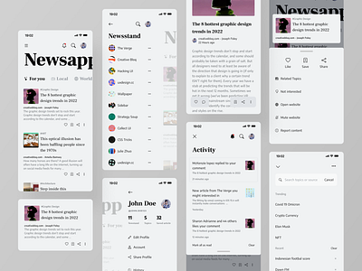 Newsapp - Social News Portal app article design medium minimal mobile ui news news portal ui ux