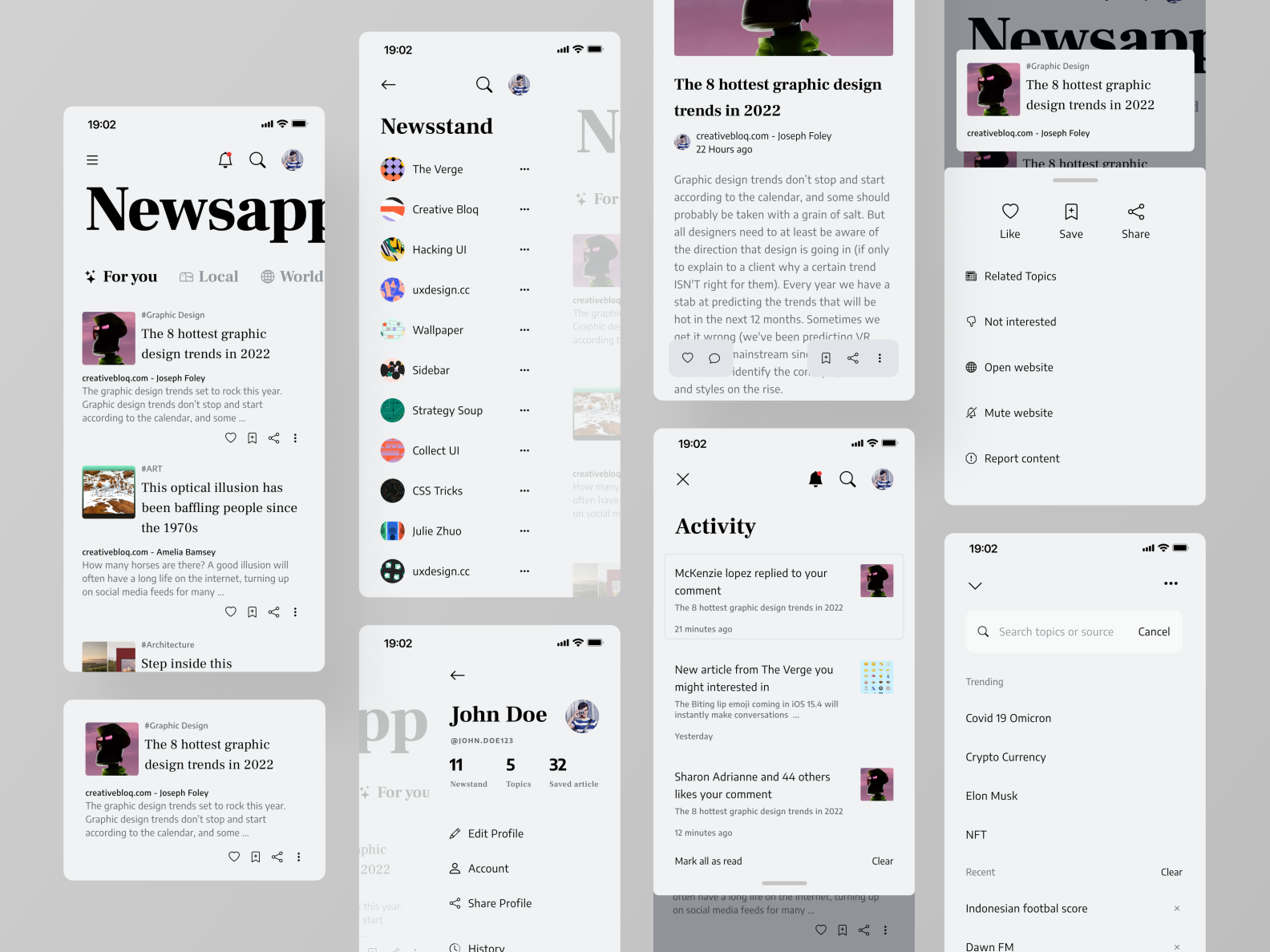 Newsapp - Social News Portal by Zhofran Ardyan on Dribbble