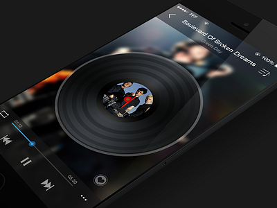 Music App for iOS7 app flat interface ios ios7 iphone music player ui