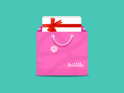 Dribbble Gift Bag icon bag dribbble flat gift icon shop shopping store ui