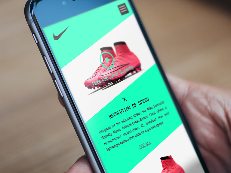 Nike Football Shoes App by jerrychen on Dribbble