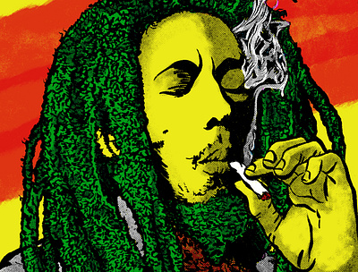 RASTA - Robert Nesta (Bob) Marley illustration musician popart portrait procreate