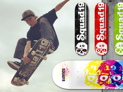 Squad19 Skateboards 2018 art direction branding design logo photography skateboard