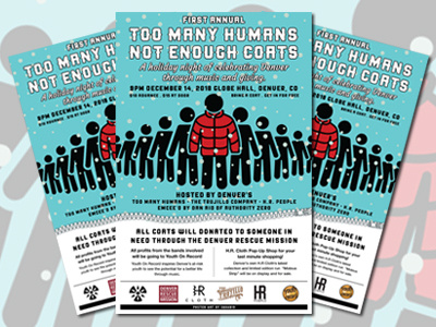 TOO MANY HUMANS / NOT ENOUGH COATS design gigposter illustration poster poster art pro bono vector