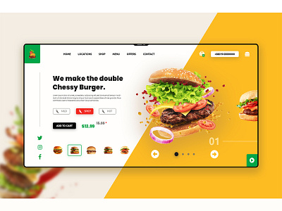 Modern Banner Design landing page photoshop design restaurant burgerbanner modern