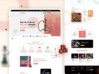 Shisha UI UX Landing page design app design fancy design home page hookha landing page logo mobile app shisha ui ui designer ux web design