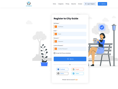 Registration page ui  design