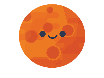 Smiling Mars art design flat icon illustration illustrator mars minimal simple vector
