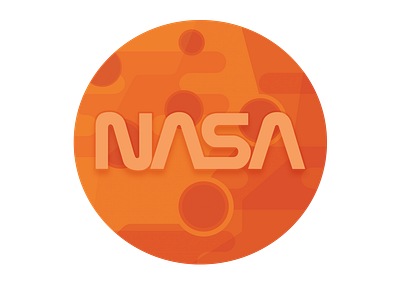 NASA Mars art design exploration flat geometric icon illustration illustrator light logo mars minimal nasa orange red shadows simple space vector yellow