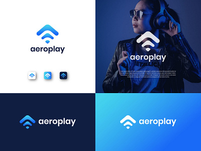 aaeroplay logo branding design icon logo vector