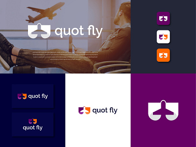 quot fly logo branding design icon illustration logo vector
