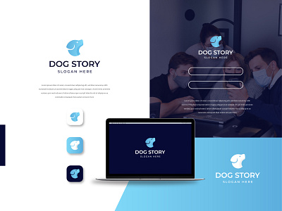 Dog Story logo branding design icon illustration logo typography vector