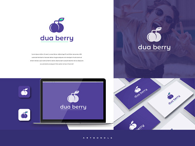 dua berry logo branding design icon illustration logo vector