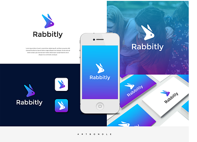 rabbitly logo app branding design icon illustration logo vector