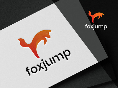 fox jump logo branding design icon logo vector