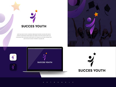 success youth logo app branding design icon illustration logo vector