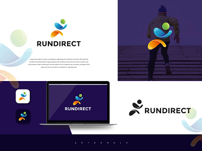 run direct logo app branding design icon illustration logo vector