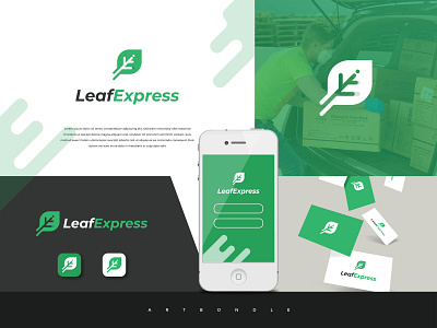 leaf express logo app branding design icon illustration logo vector