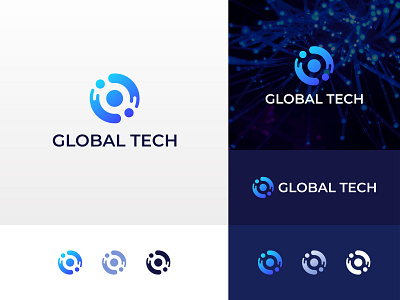 global tech logo app branding design icon illustration logo vector