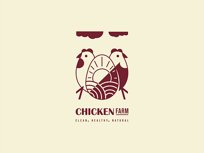 chicken farm branding design illustration logo vector