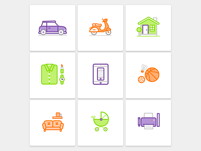 Category Illustrations categories grid icon illustration outline