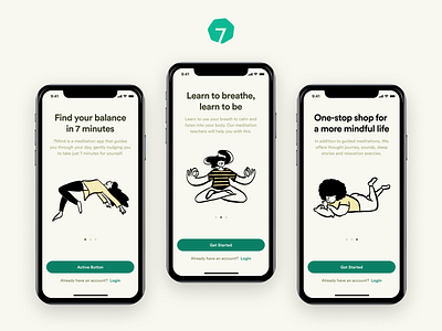 7Mind Onboarding illustration mobile app mobile ui onboarding ui uidesign uxdesign