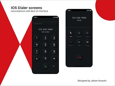 IOS dark UI Dialer screens