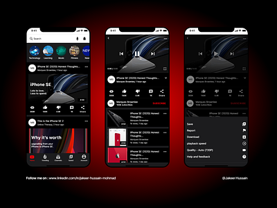 Youtube dark theme Conceptual model app design branding designer designeveryday information architecture prototyping ui user experience userinterface ux