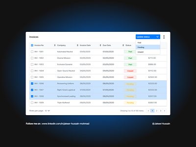 Data table UI