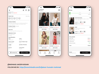 Clothing and apparel eCommerce app order