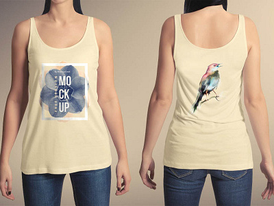 Free Female Tank Top Mockup PSD