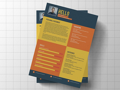 Free Flat Colorful Resume Template for Job Seeker cv cv template free resume template freebie freebies jobs resume resume design