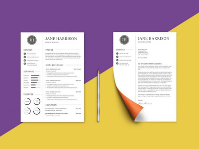 Free Resume Template and Cover Letter with Minimal Design cv cv template free resume template freebie freebies jobs resume resume design